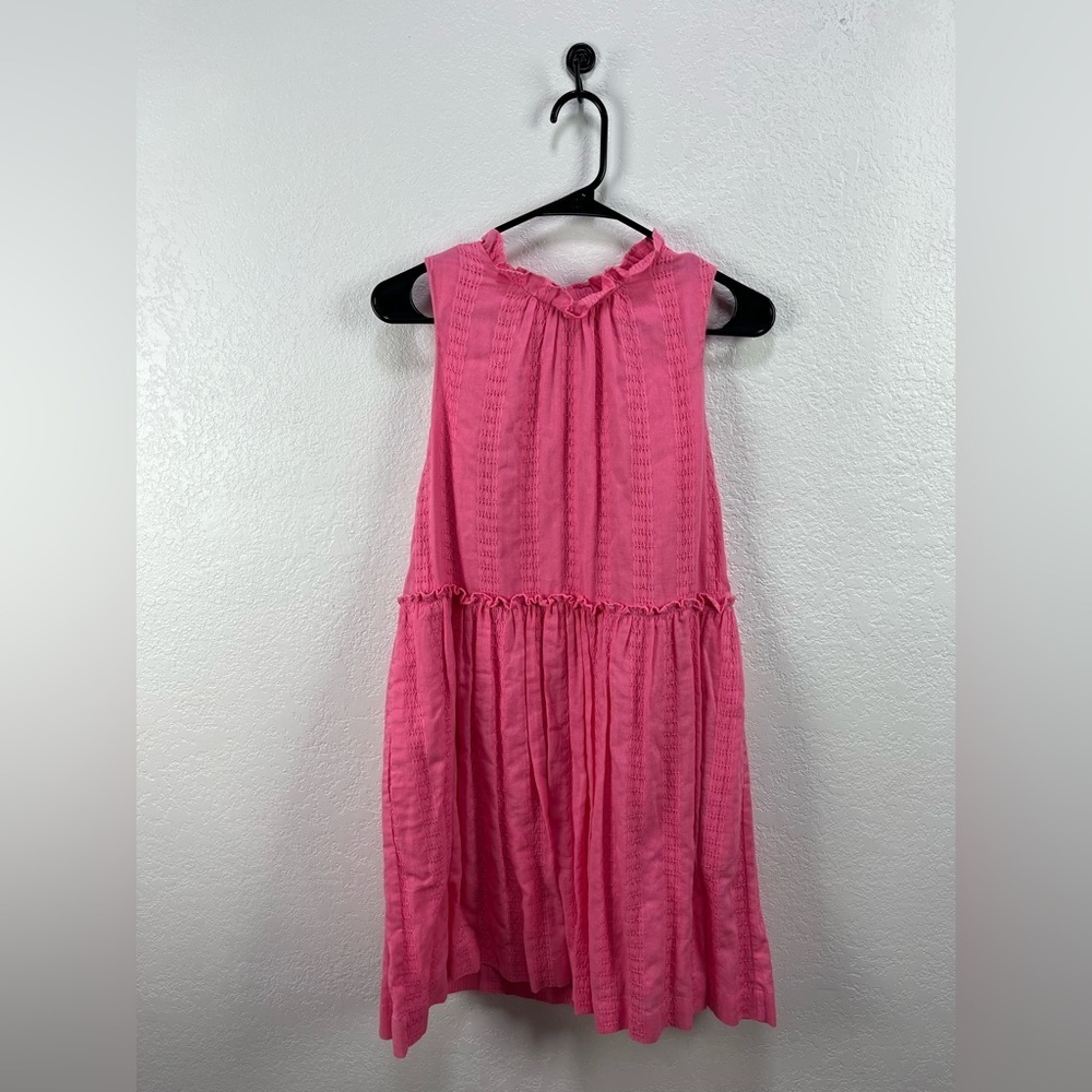 Draper James RSVP Women Sz M Pink Ruffle Trim Dress Casual Cotton Effortless